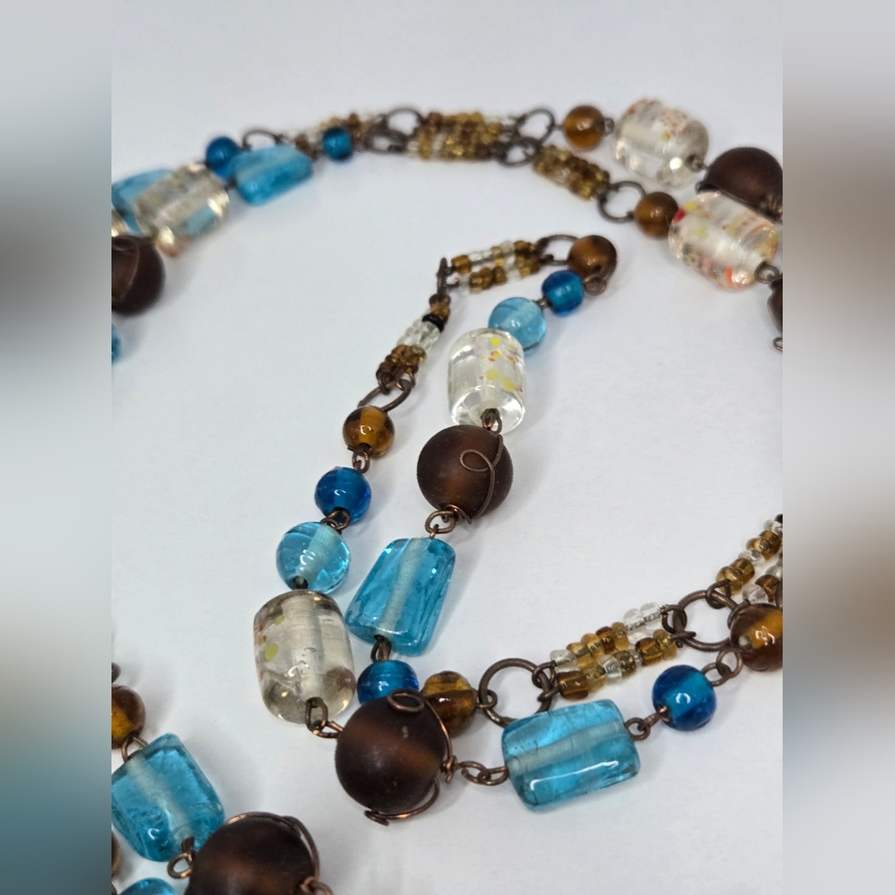 Handcrafted Elegant Multicolor Beaded Necklace - image 2